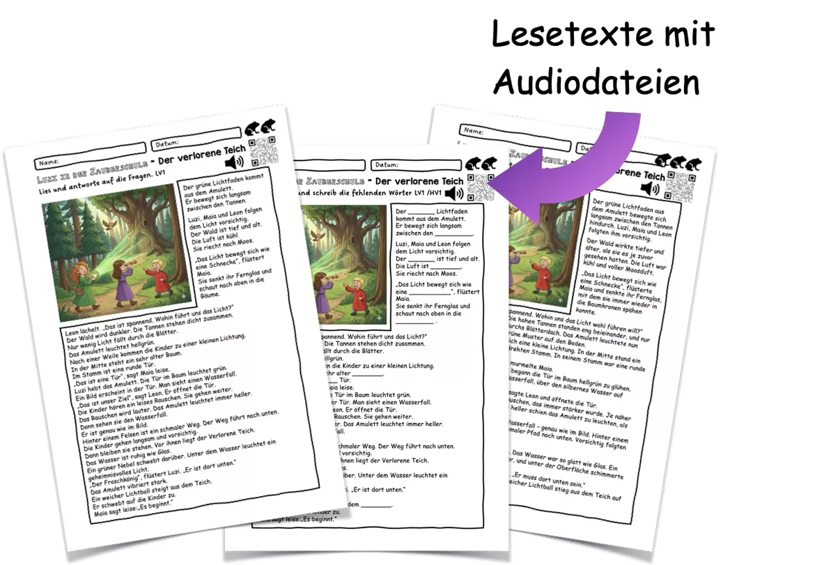 Bild in der Beschreibung des Unterrichtsmaterials Lesen Verstehen und Hören - Luzi in der Zauberschule Teil 3 von kreativ lernen #1