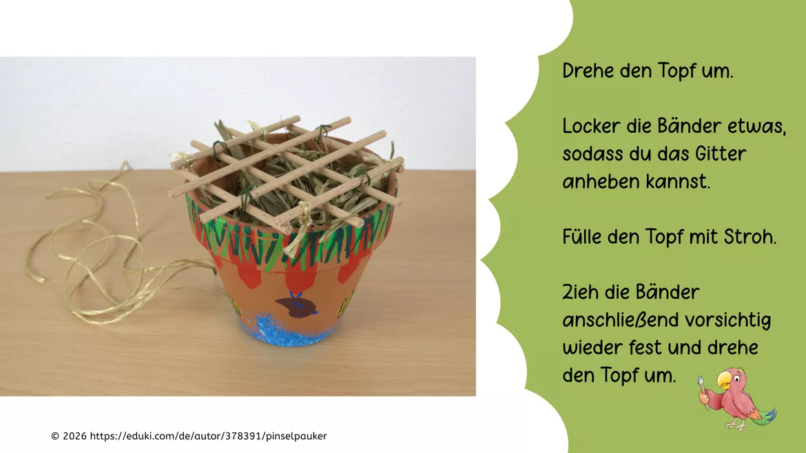 Bild in der Beschreibung des Unterrichtsmaterials Werken Grundschule, Tontopf Insektenhotel basteln von Pinselpauker #2