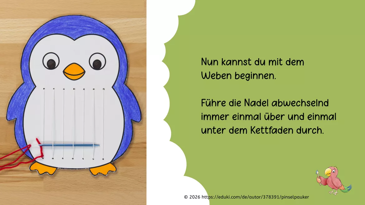 Bild in der Beschreibung des Unterrichtsmaterials Tiere weben, textiles Gestalten in der Grundschule von Pinselpauker #2