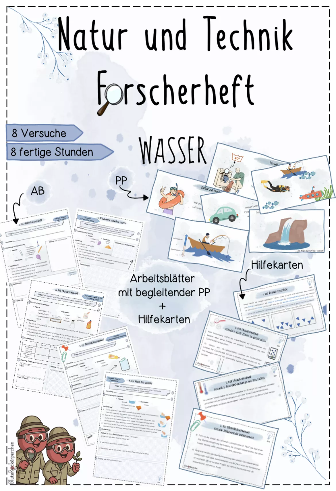 Bild in der Beschreibung des Unterrichtsmaterials Wasser Forscherheft | Experimente Natur und Technik 5 von BluteRotkörperchen #1