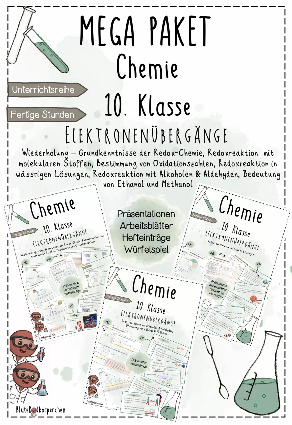 Bild in der Beschreibung des Unterrichtsmaterials Redoxreaktion mit molekularen Stoffen | Chemie 10 | 4 fertige Unterrichtsstunden | sofort einsetzbar von BluteRotkörperchen #1