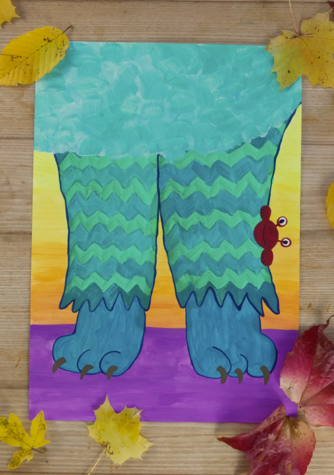 Bild in der Beschreibung des Unterrichtsmaterials Kunst Halloween, Hexenbeine und Monsterbeine von Pinselpauker #2