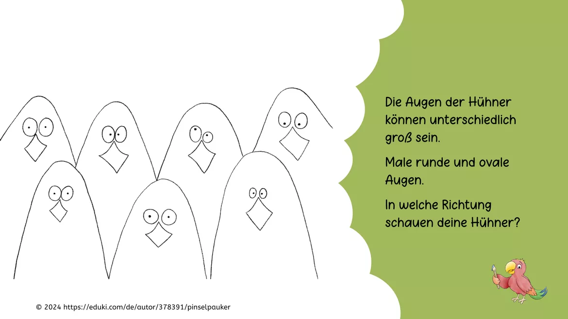 Bild in der Beschreibung des Unterrichtsmaterials Kunst Ostern, Hühner im Farbtopf, Grundschule von Pinselpauker #2