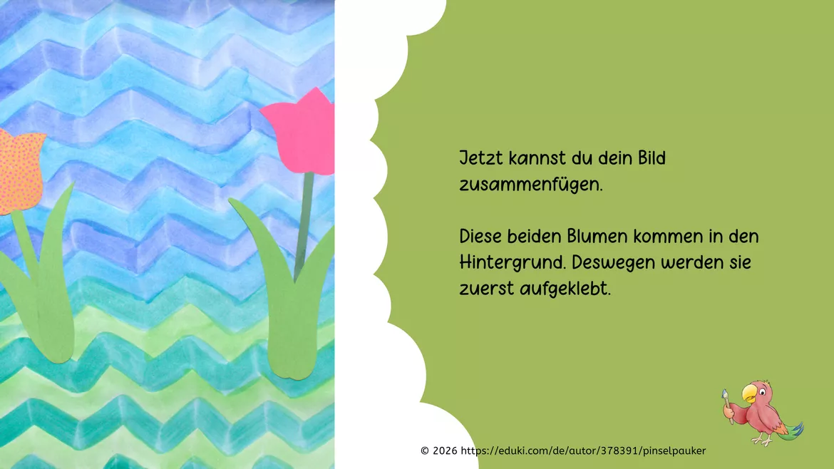 Bild in der Beschreibung des Unterrichtsmaterials Kunst Ostern, Hase in den Tulpen, Frühling, Grundschule von Pinselpauker #2