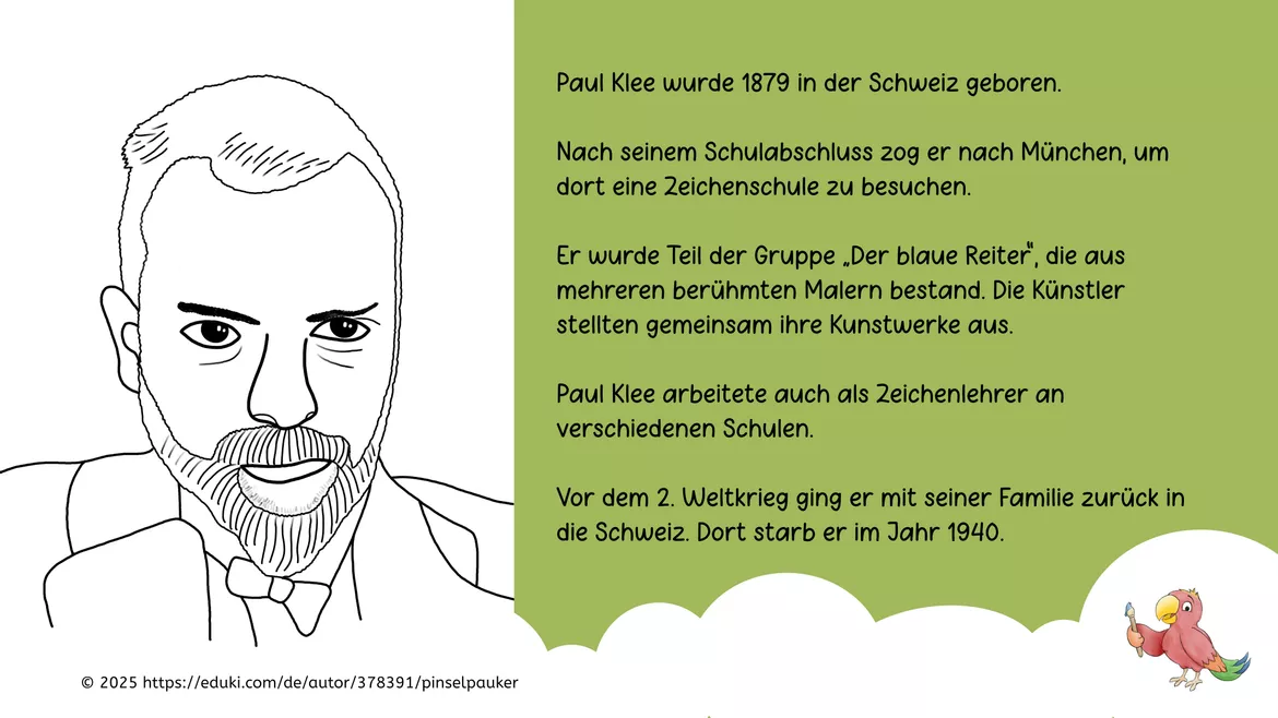 Bild in der Beschreibung des Unterrichtsmaterials Kunst Grundschule, Paul Klee, Burg und Sonne von Pinselpauker #2