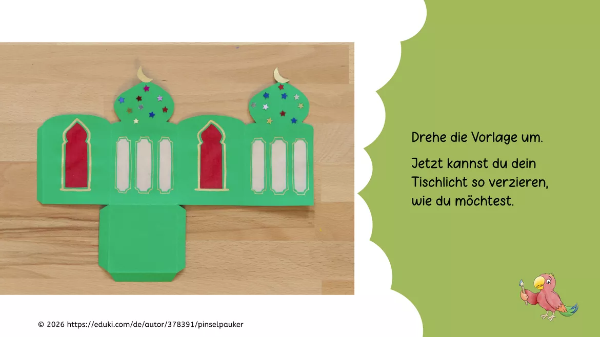 Bild in der Beschreibung des Unterrichtsmaterials Ramadan, Tischlicht basteln, Kunst Grundschule von Pinselpauker #2