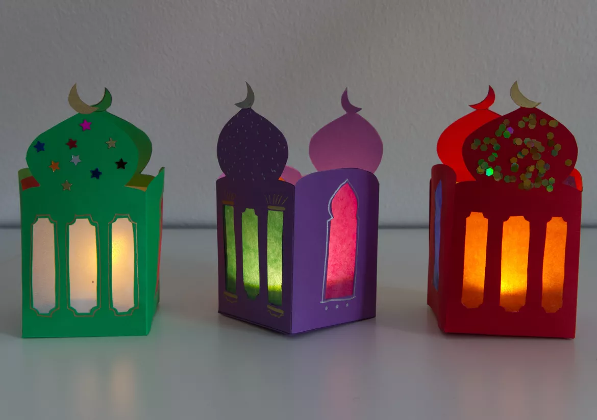 Bild in der Beschreibung des Unterrichtsmaterials Ramadan, Tischlicht basteln, Kunst Grundschule von Pinselpauker #1