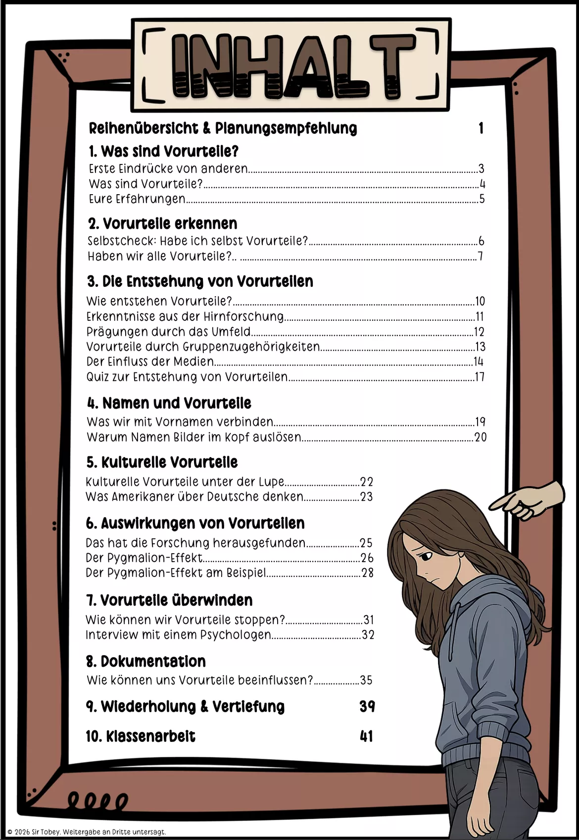 Bild in der Beschreibung des Unterrichtsmaterials Vorurteile Ethik Klasse 7 Klasse 8 Klasse 9 von Sir Tobey - Ethik mit Klasse und alles zum Schulstart #1