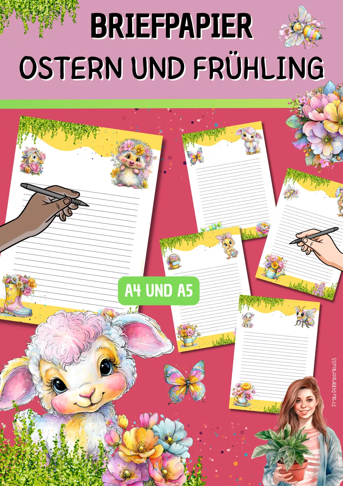 Bild in der Beschreibung des Unterrichtsmaterials Briefpapier Frühling und Ostern 2. bis 6. Klasse von Frau Pflanzenkuss #3