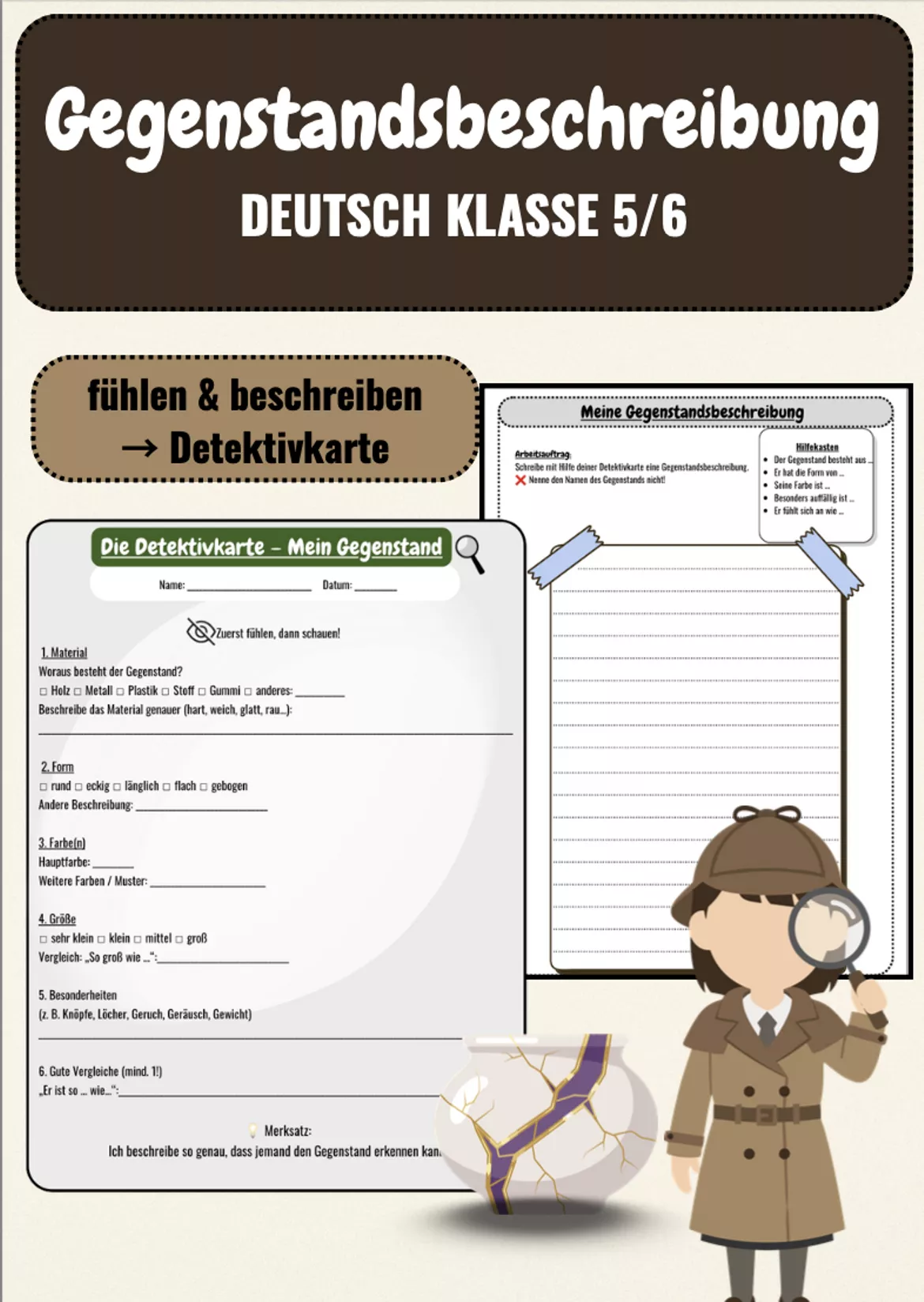 Bild in der Beschreibung des Unterrichtsmaterials Gegenstandsbeschreibung Deutsch Klasse 5 – Definition, Aufbau, Merkmale & Checkliste von Farbenflug #1