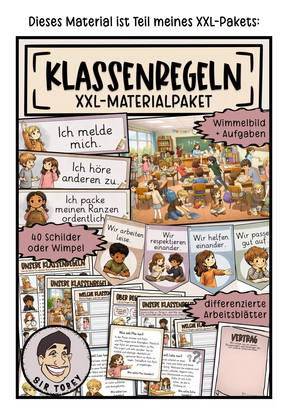Bild in der Beschreibung des Unterrichtsmaterials Klassenregeln von Sir Tobey - Ethik mit Klasse und alles zum Schulstart #1