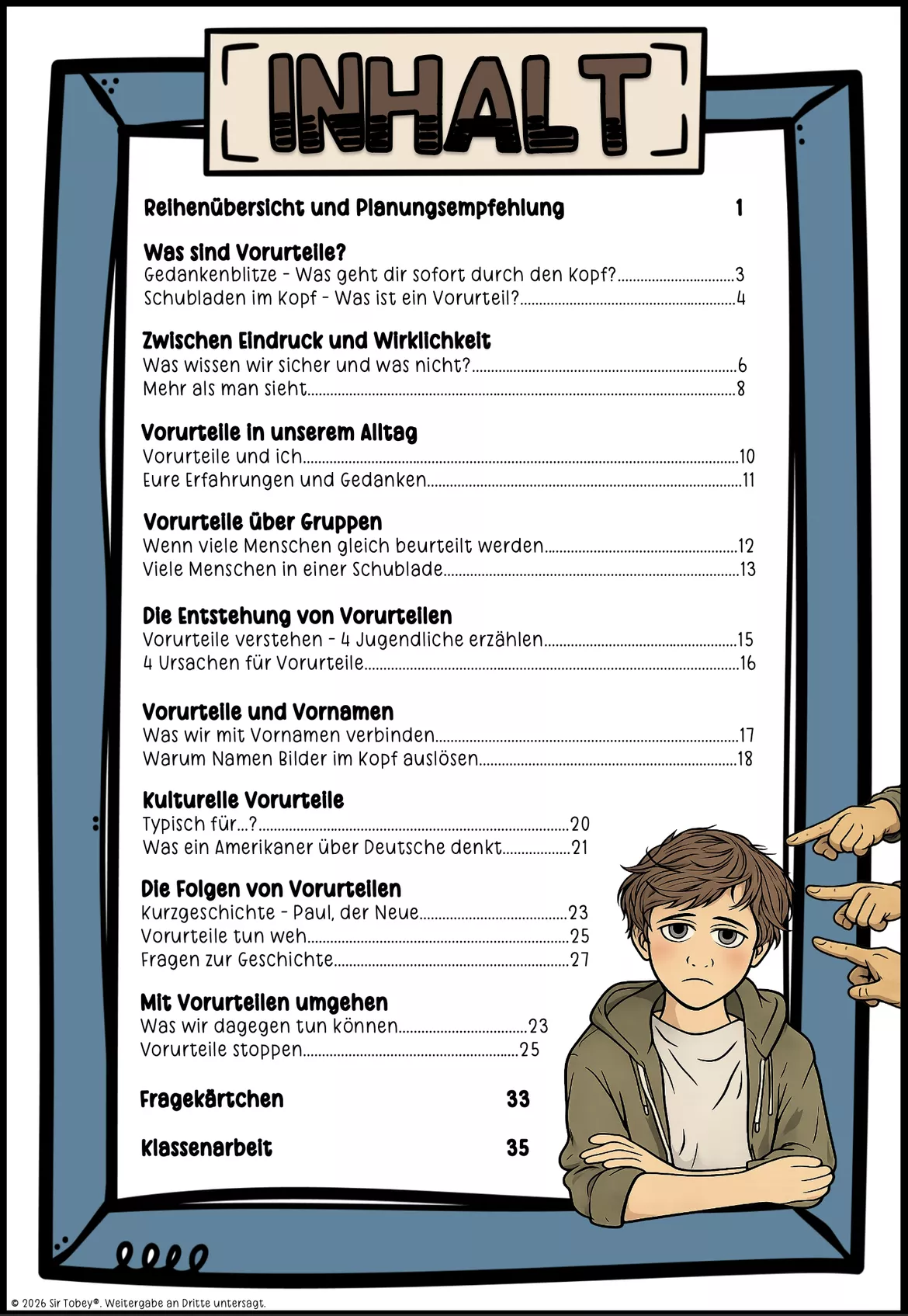 Bild in der Beschreibung des Unterrichtsmaterials Vorurteile Ethik Klasse 5 von Sir Tobey - Ethik mit Klasse und alles zum Schulstart #1