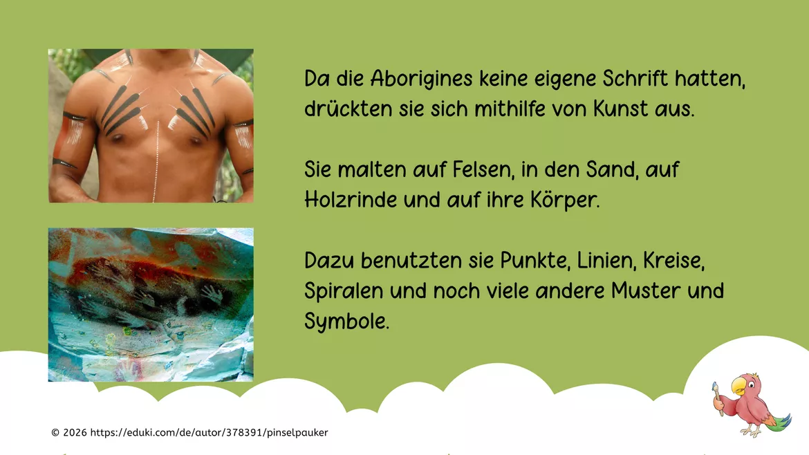 Bild in der Beschreibung des Unterrichtsmaterials Kunst Grundschule, Dot painting, Kunst der Aborigines von Pinselpauker #2