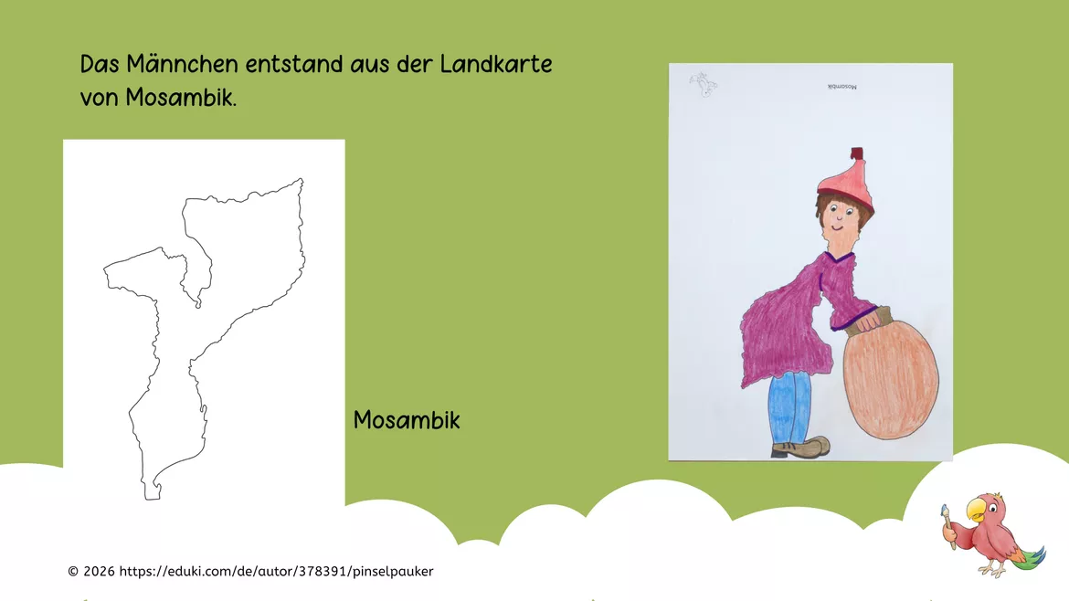Bild in der Beschreibung des Unterrichtsmaterials Kunst Grundschule, Bilder aus Landkarten gestalten von Pinselpauker #2