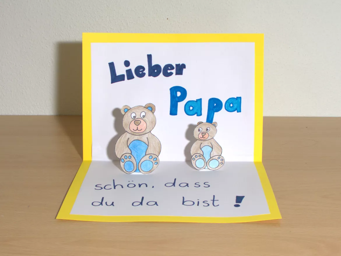 Bild in der Beschreibung des Unterrichtsmaterials Muttertag, Vatertag, Pop- up-Karte zum Verschenken von Pinselpauker #2