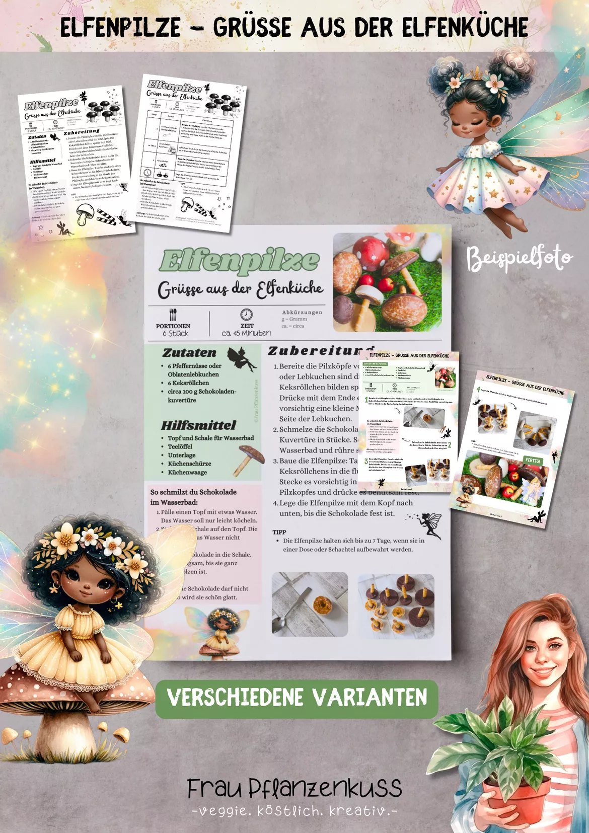 Bild in der Beschreibung des Unterrichtsmaterials Elfenrezept 7: Elfenpilze aus der Elfenküche ab Klasse 2 von Frau Pflanzenkuss #2