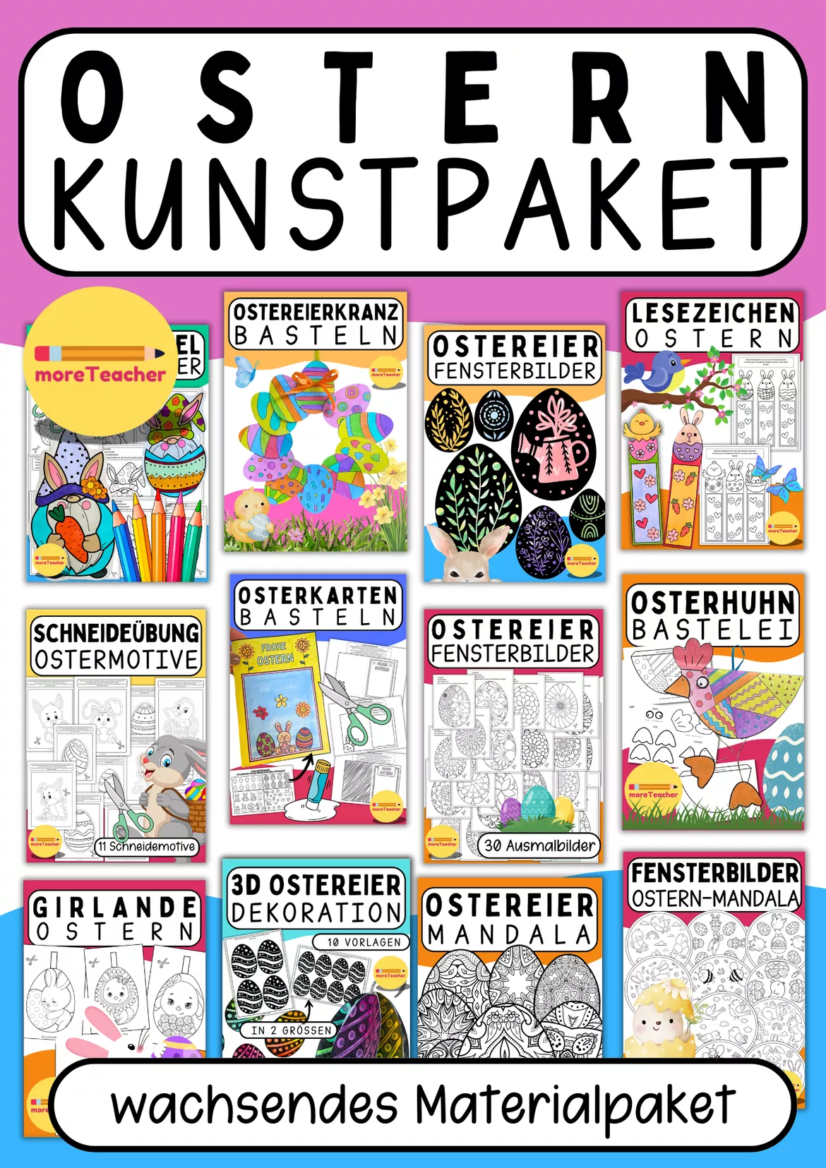 Bild in der Beschreibung des Unterrichtsmaterials Kostenloses Ausmalbild: Osterhase für Kita und Grundschule (Freebie) von moreTeacher #1