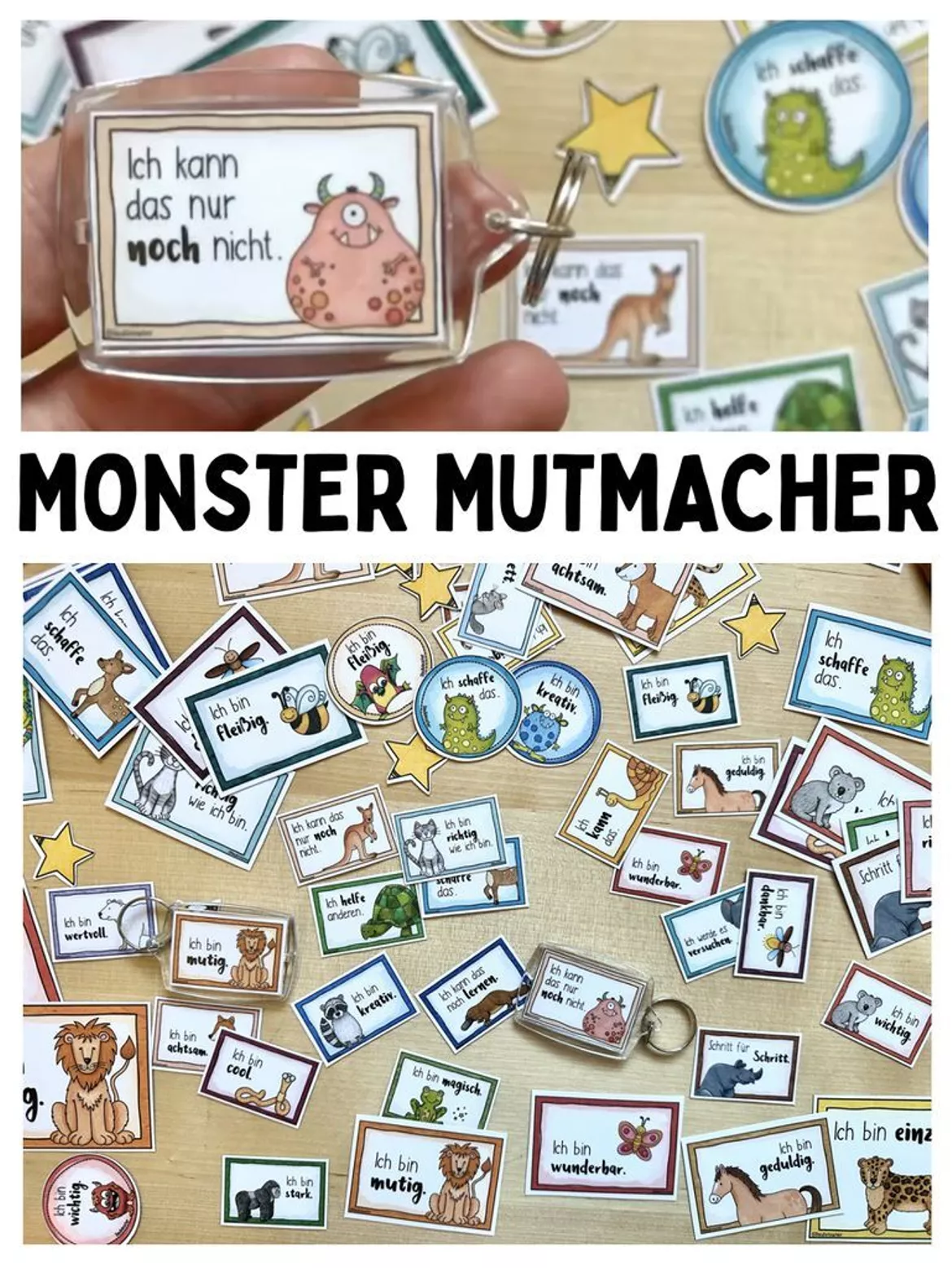Bild in der Beschreibung des Unterrichtsmaterials 22 Monster Mutmacher & Growth Mindset Affirmationen (rund / Kreise) von Doodleteacher #2