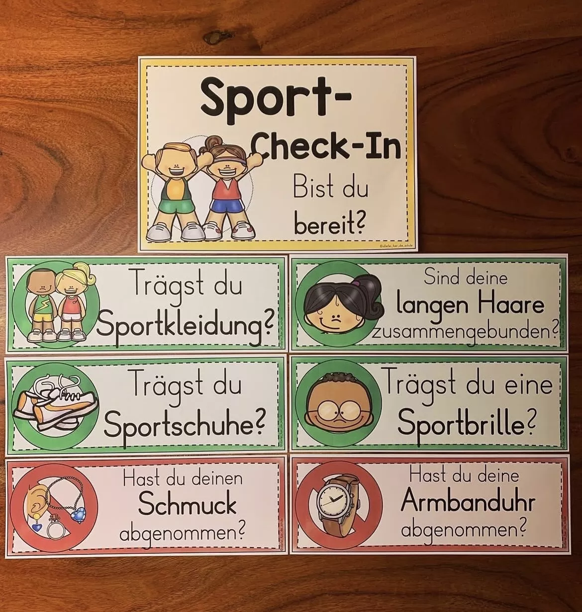 Bild in der Beschreibung des Unterrichtsmaterials Sport-Check-In - Sicherheitscheck vor dem Sportunterricht (Ritual, Klassenmanagement, Bildkarten) von allerlei_fuer_die_schule #1