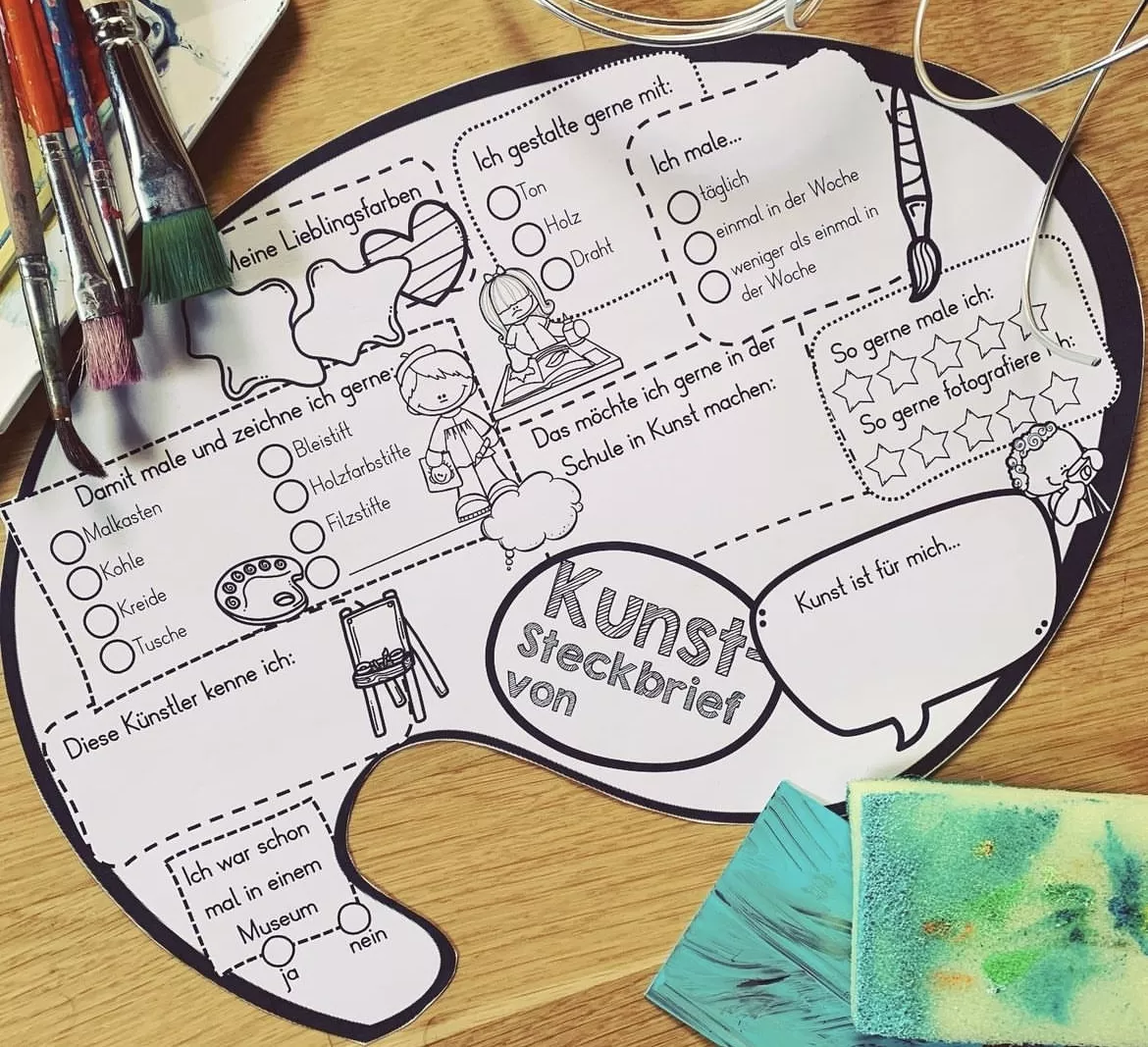 Bild in der Beschreibung des Unterrichtsmaterials Kunststeckbrief für den Einstieg in den Kunstunterricht von allerlei_fuer_die_schule #1