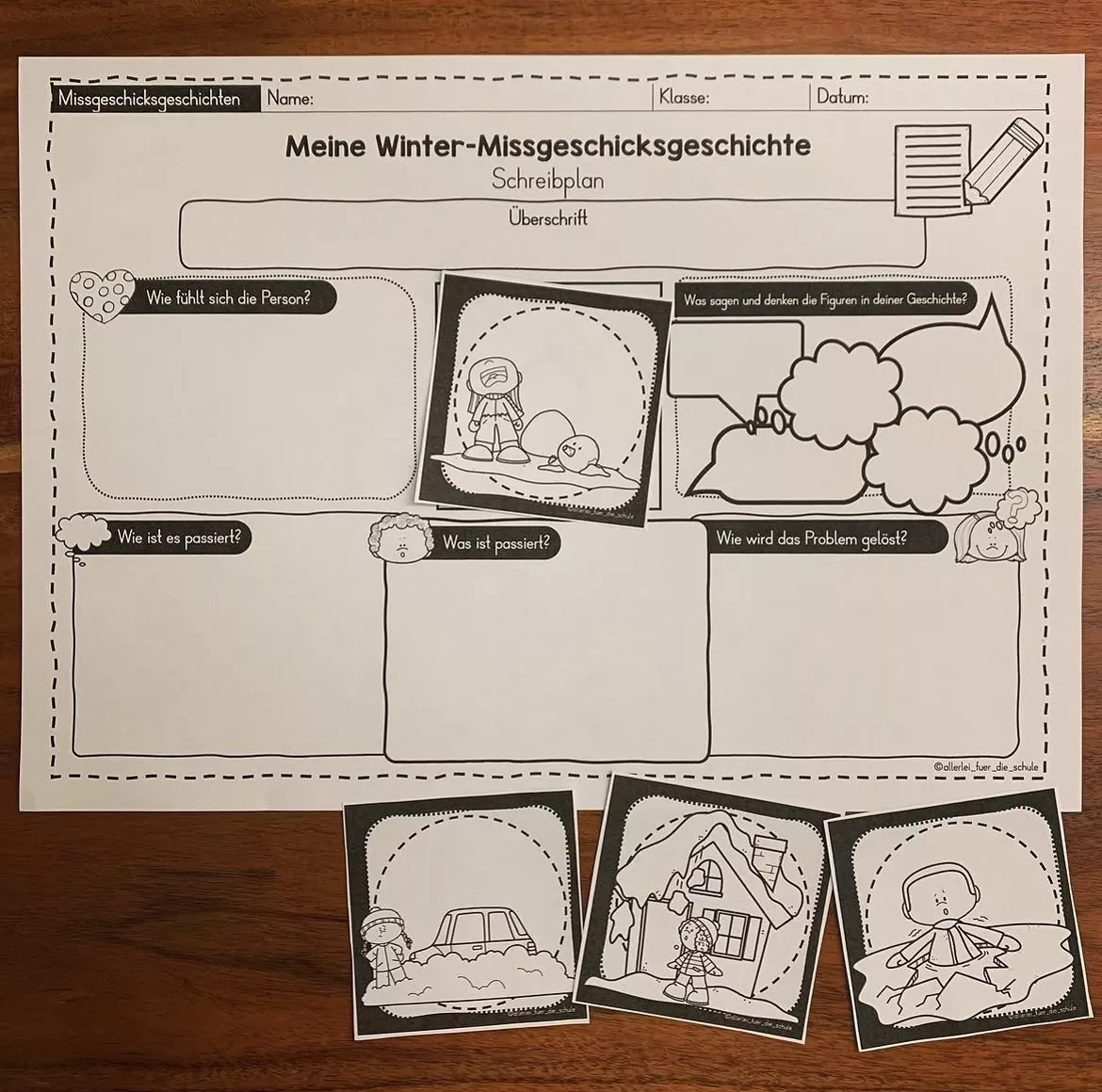 Bild in der Beschreibung des Unterrichtsmaterials Missgeschicksgeschichten Winter - Schreibanlass von allerlei_fuer_die_schule #1