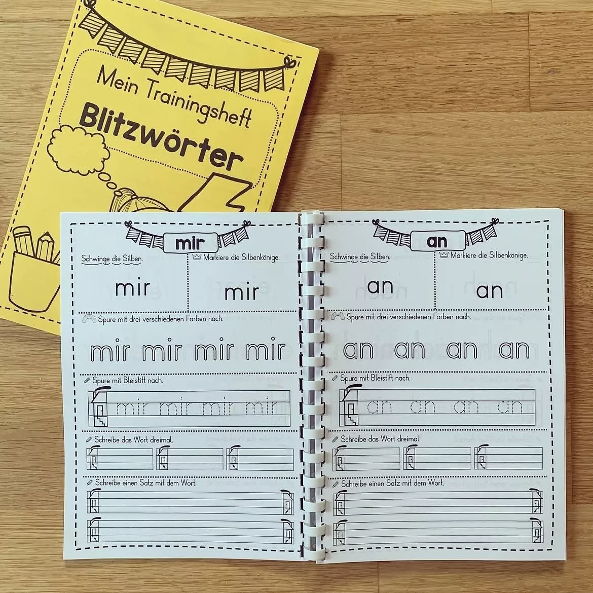 Bild in der Beschreibung des Unterrichtsmaterials Blitzwörter Trainingsheft - hundert häufigste Wörter üben! von allerlei_fuer_die_schule #2