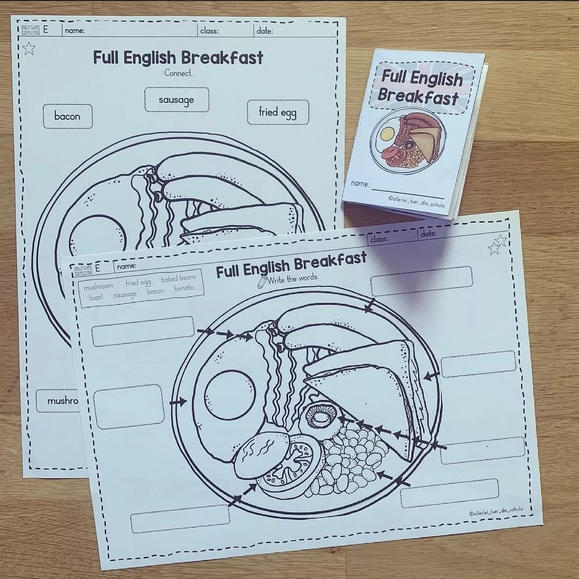 Bild in der Beschreibung des Unterrichtsmaterials Arbeitsmaterial mit ABs und Faltheft - Full English Breakfast von allerlei_fuer_die_schule #1