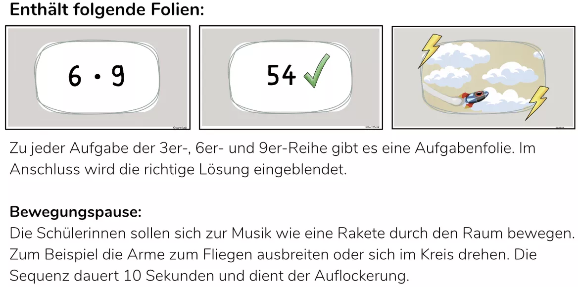 Bild in der Beschreibung des Unterrichtsmaterials Blitzrechnen Kleines Einmaleins (1x1) - animierte Präsentation (4er-, 7er-, 8er-Reihe) von buntfunk #1