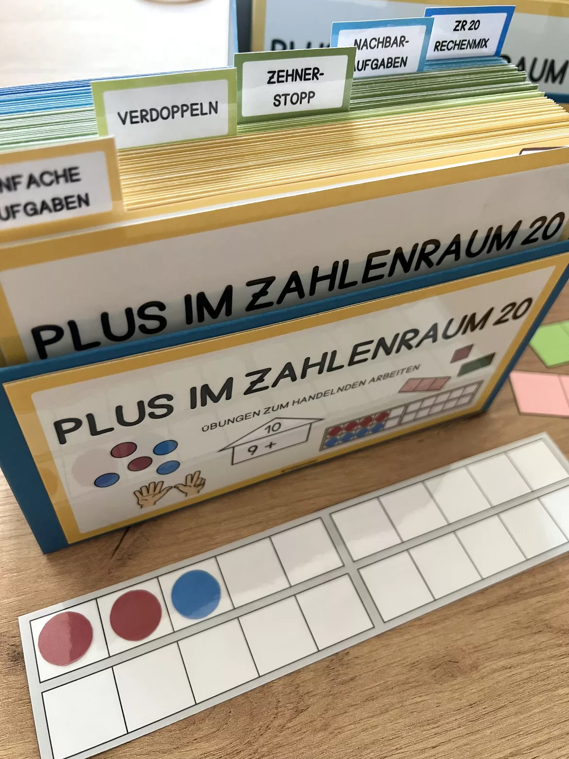 Bild in der Beschreibung des Unterrichtsmaterials Kartei - Plus im Zahlenraum 20 (Rechenstrategien) von Tafelzauber #1