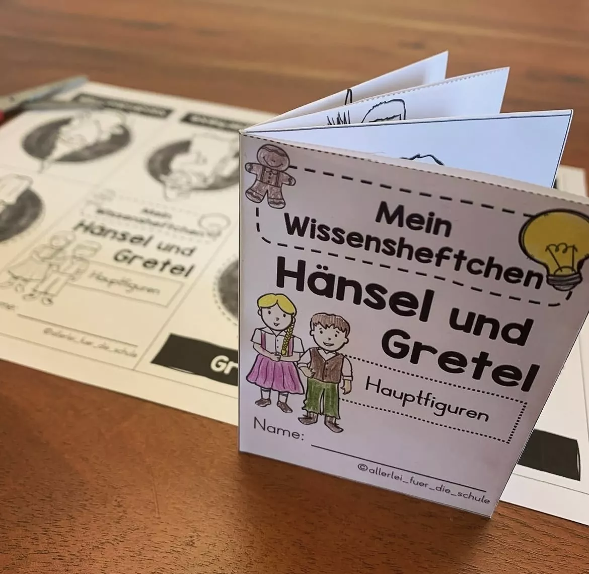 Bild in der Beschreibung des Unterrichtsmaterials Wissensheftchen - Hänsel und Gretel (Hauptfiguren) von allerlei_fuer_die_schule #2