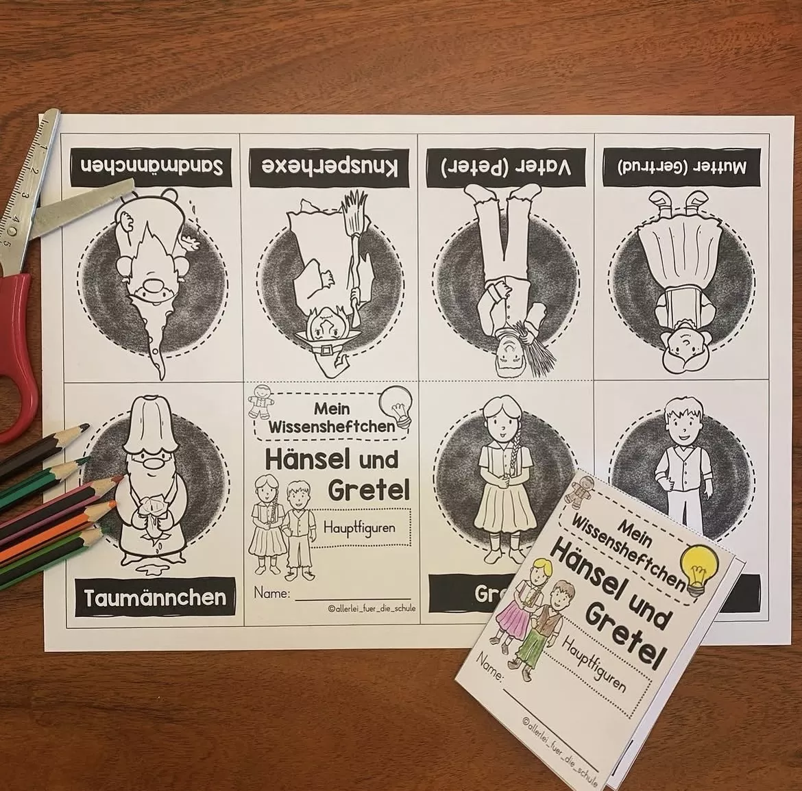 Bild in der Beschreibung des Unterrichtsmaterials Wissensheftchen - Hänsel und Gretel (Hauptfiguren) von allerlei_fuer_die_schule #1