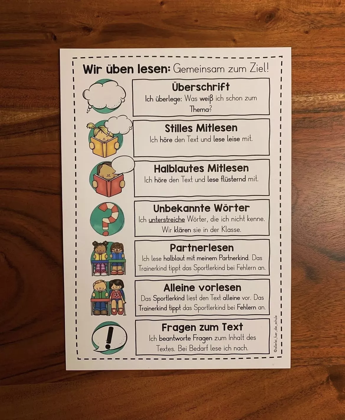 Bild in der Beschreibung des Unterrichtsmaterials Lautlesen und Partnerlesen - Tafelmaterial mit Merkblatt von allerlei_fuer_die_schule #2
