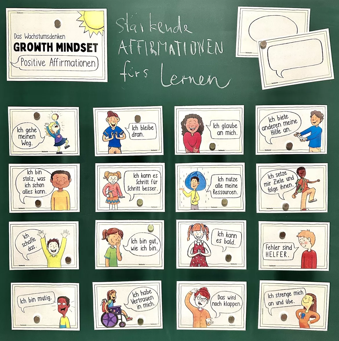 Bild in der Beschreibung des Unterrichtsmaterials Positive Affirmationen - Wachstumsdenken / Growth Mindset Lernen von Doodleteacher #1
