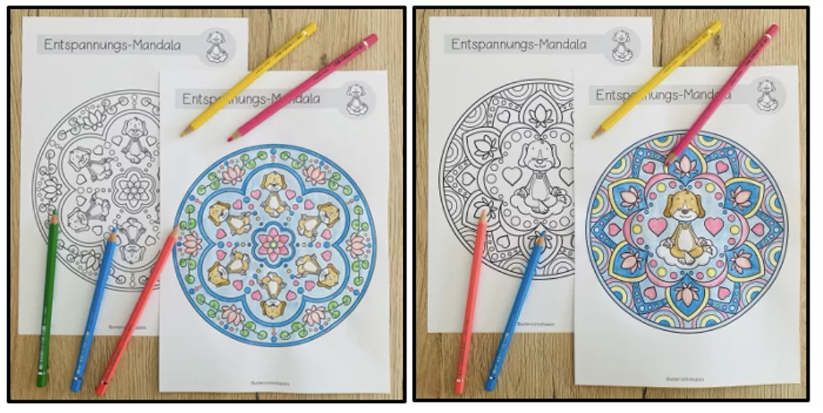 Bild in der Beschreibung des Unterrichtsmaterials MANDALAS ZUM ENTSPANNEN (7 Malvorlagen) von Unterrichtmitspass #1
