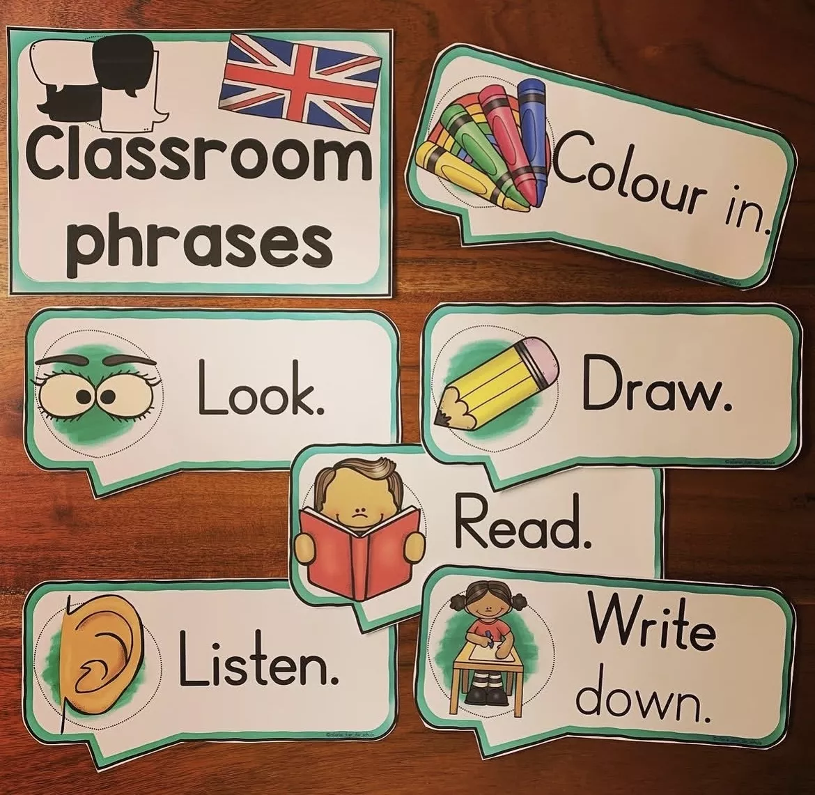 Bild in der Beschreibung des Unterrichtsmaterials Classroom phrases für die Grundschule von allerlei_fuer_die_schule #1