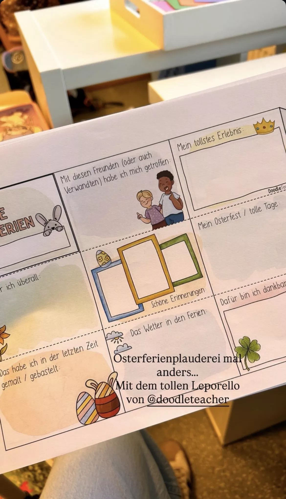 Bild in der Beschreibung des Unterrichtsmaterials Osterferien Leporello – Kreative Reflexion nach den Ferien (Kl. 2-5) von Doodleteacher #1