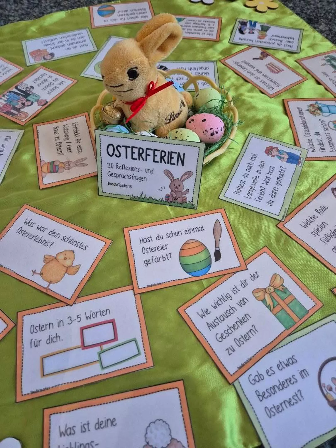 Bild in der Beschreibung des Unterrichtsmaterials Osterferien Gesprächskarten – 30 Fragen zum Start nach den Ferien von Doodleteacher #1