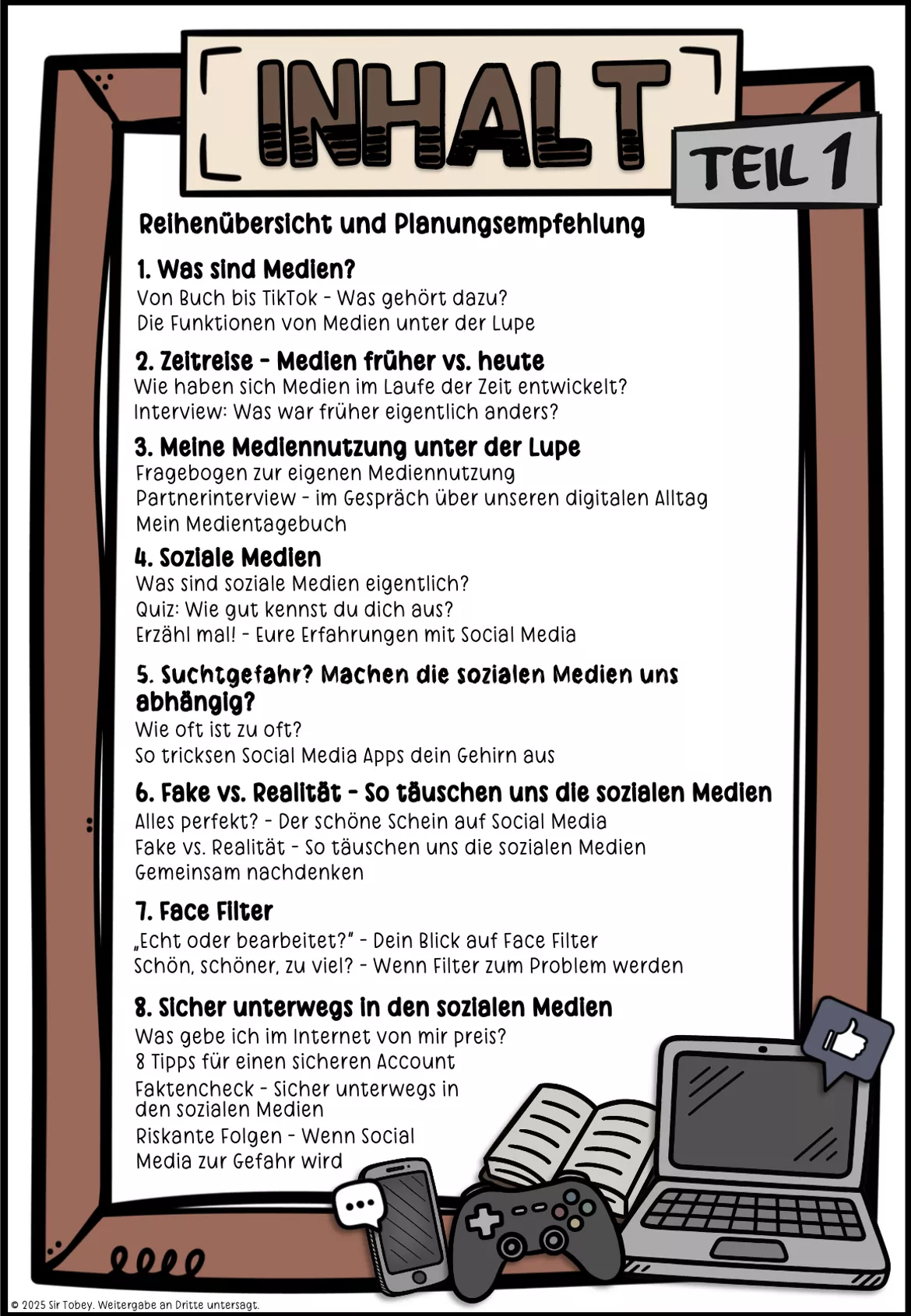 Bild in der Beschreibung des Unterrichtsmaterials Medienbildung Klasse 6 von Sir Tobey - Ethik mit Klasse und alles zum Schulstart #1