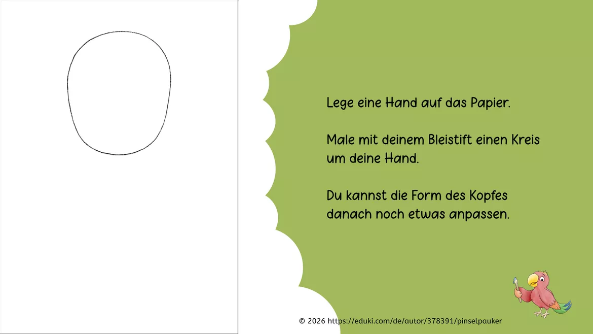 Bild in der Beschreibung des Unterrichtsmaterials Kunst Fußball, Male ein Fußballer Portrait, Grundschule von Pinselpauker #2