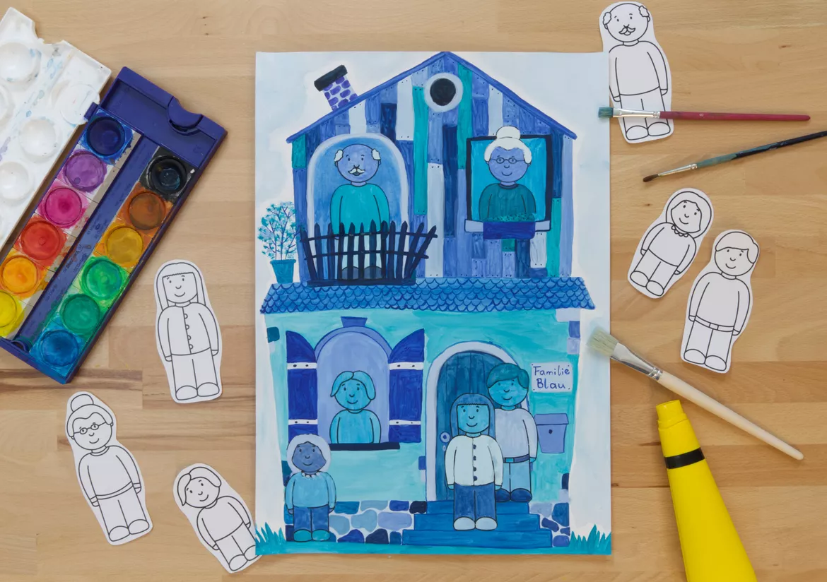 Bild in der Beschreibung des Unterrichtsmaterials Kunst Farbenlehre, Farbfamilien malen, Grundschule von Pinselpauker #1