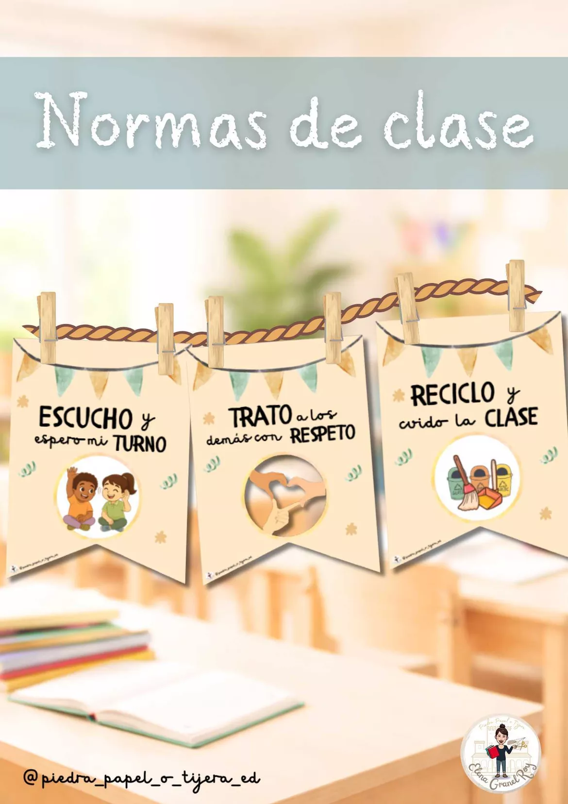 Bild in der Beschreibung des Unterrichtsmaterials PACK: Esenciales de clase von Piedra Papel o Tijera ✂ #4