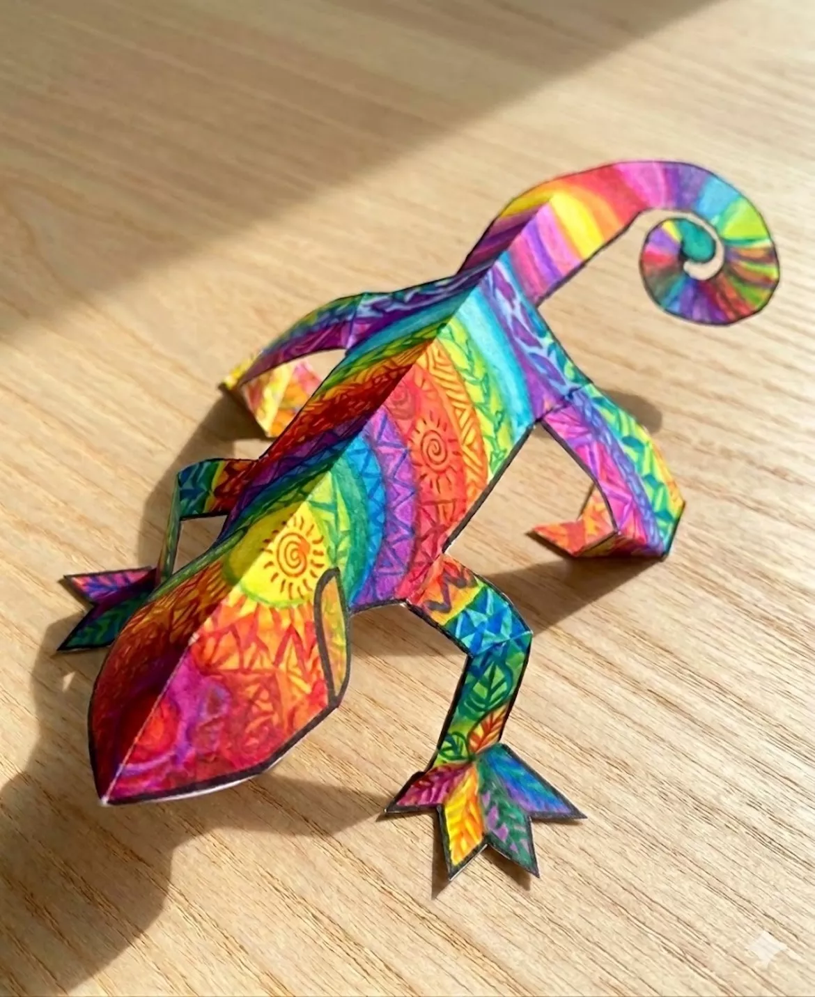 Bild in der Beschreibung des Unterrichtsmaterials 3D-Eidechse basteln - Ausmalbild und kreative Bastelvorlage von CarosClass #1