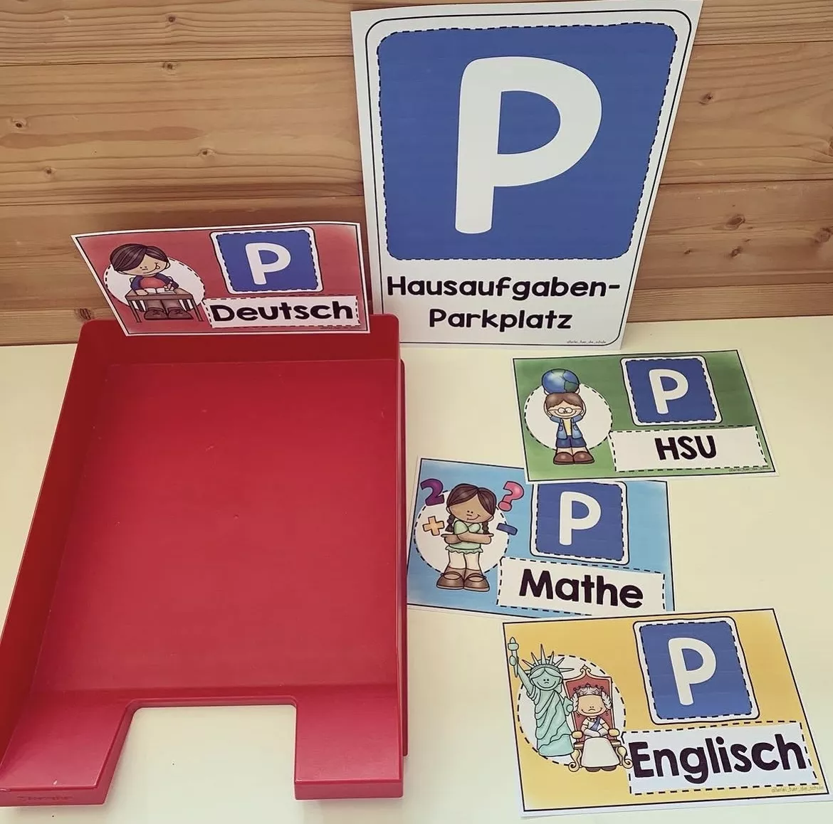 Bild in der Beschreibung des Unterrichtsmaterials Hausaufgabenparkplatz - Schilder für die Hausaufgabenablage von allerlei_fuer_die_schule #2