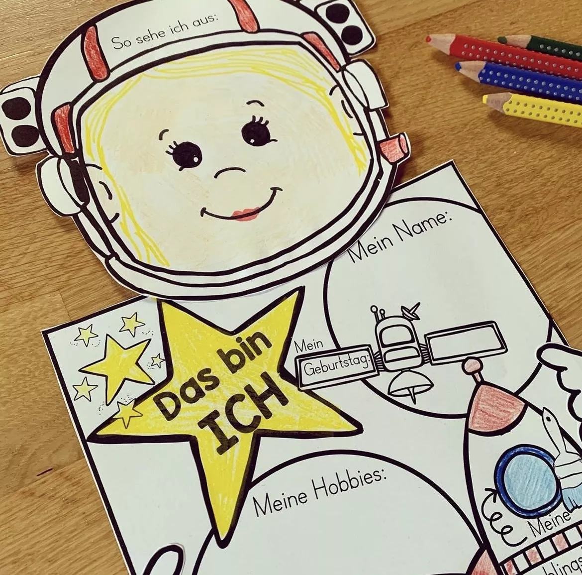 Bild in der Beschreibung des Unterrichtsmaterials Steckbrief für den Schuljahresbeginn - Astronaut*in von allerlei_fuer_die_schule #2