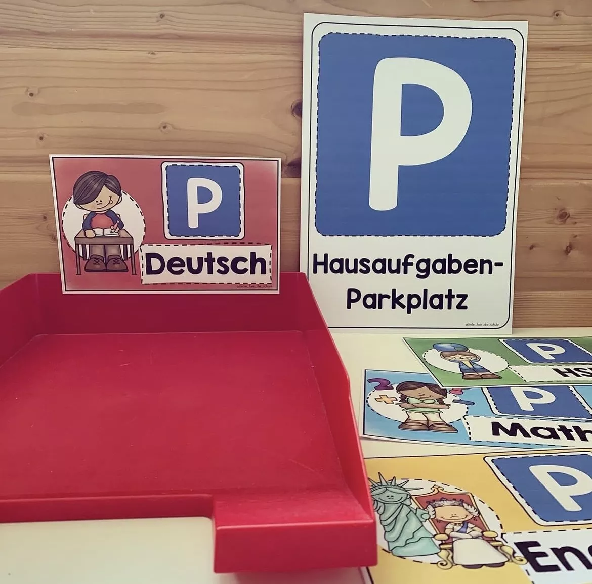 Bild in der Beschreibung des Unterrichtsmaterials Hausaufgabenparkplatz - Schilder für die Hausaufgabenablage von allerlei_fuer_die_schule #1