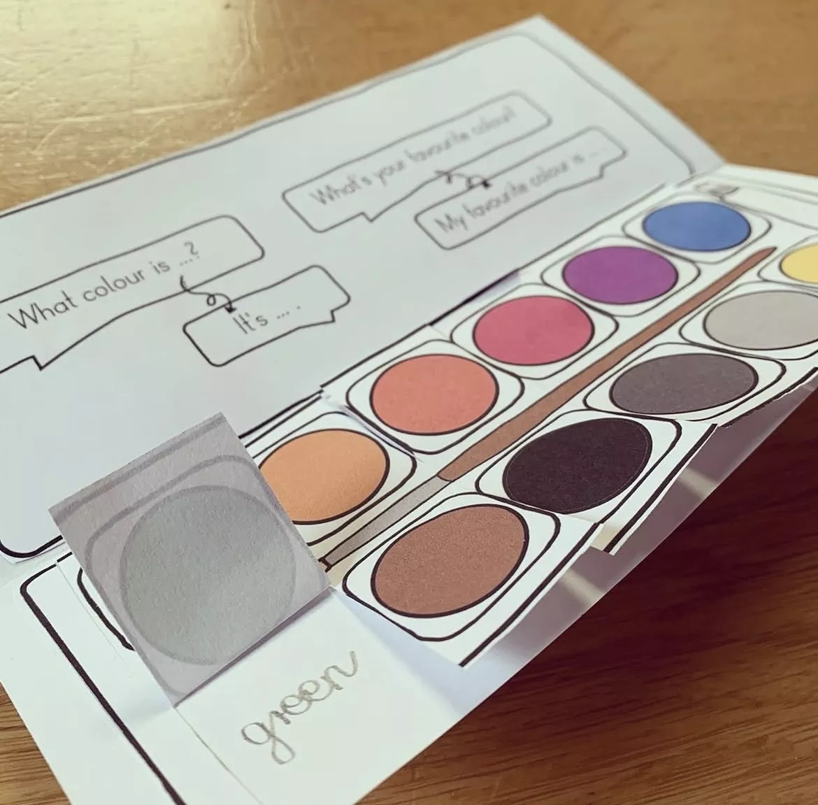 Bild in der Beschreibung des Unterrichtsmaterials Wortschatzübung - Colours in a paint box von allerlei_fuer_die_schule #3