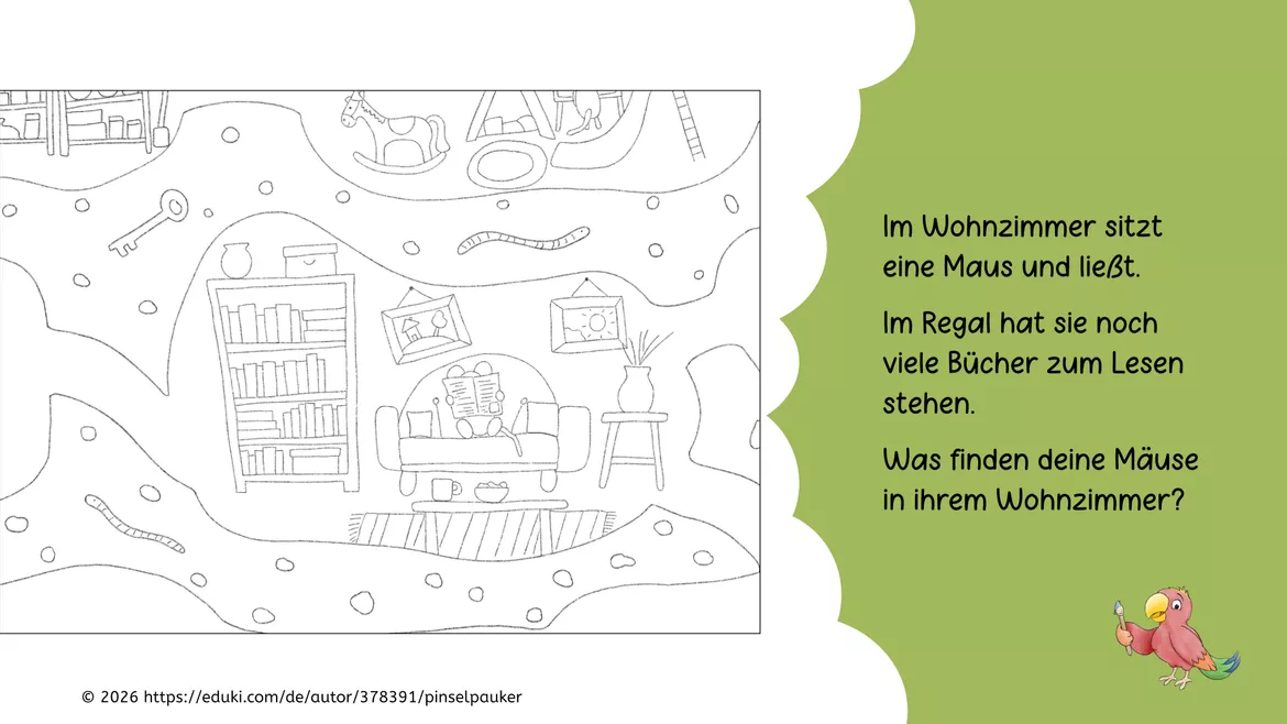 Bild in der Beschreibung des Unterrichtsmaterials Kunst Tiere, Ein Blick in die Mäusehöhle, Grundschule von Pinselpauker #2