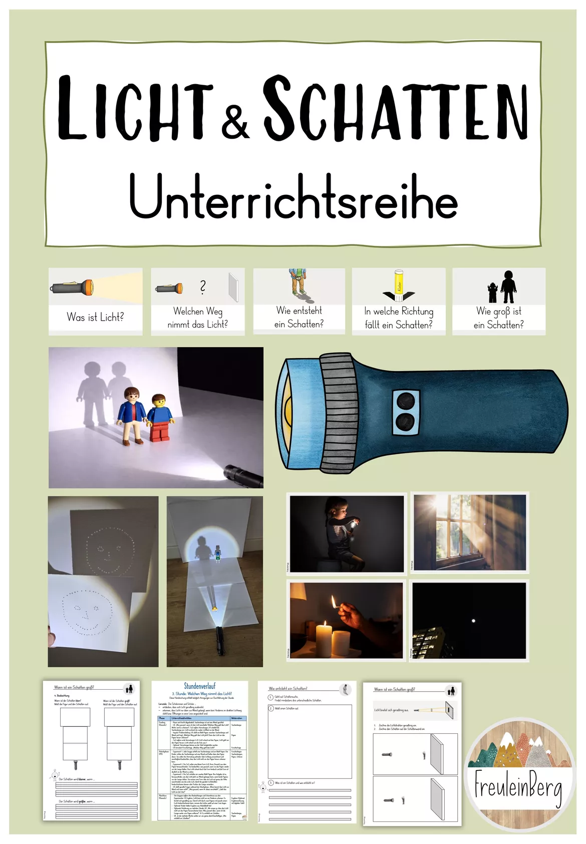 Bild in der Beschreibung des Unterrichtsmaterials Licht & Schatten - Klasse 1/2/3 - GESAMTPAKET (inkl. Stundenentwürfe) von FreuleinBerg #1