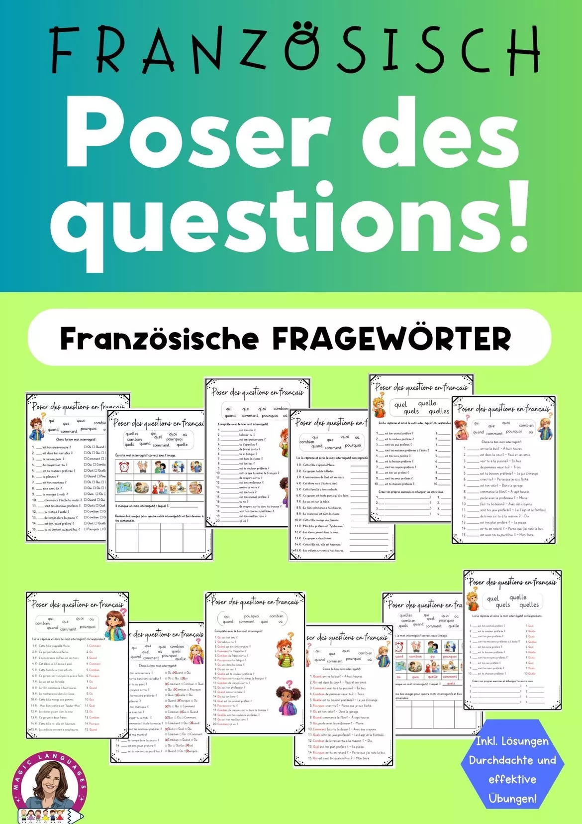 Bild in der Beschreibung des Unterrichtsmaterials Freebie! Questions en français! -Fragen auf Französisch- 4 Fragetypen von Magic Learning Tools Diana #2