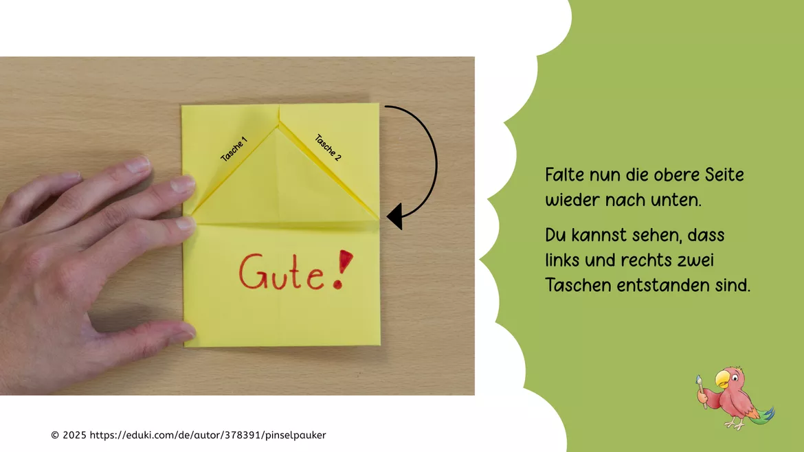 Bild in der Beschreibung des Unterrichtsmaterials Muttertag, Vatertag, Karte falten, Kunst Grundschule von Pinselpauker #2